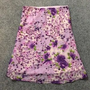 Innovare Pink and Purple Floral Skirt Size Medium